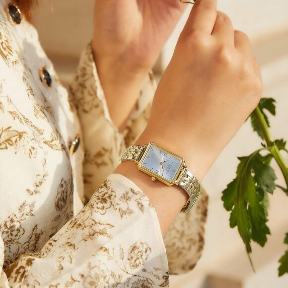 VICTORIA HYDE Womens Elegant Watch Mother of Pearl Dial Light Gold Leather Band - Picture 2 of 12